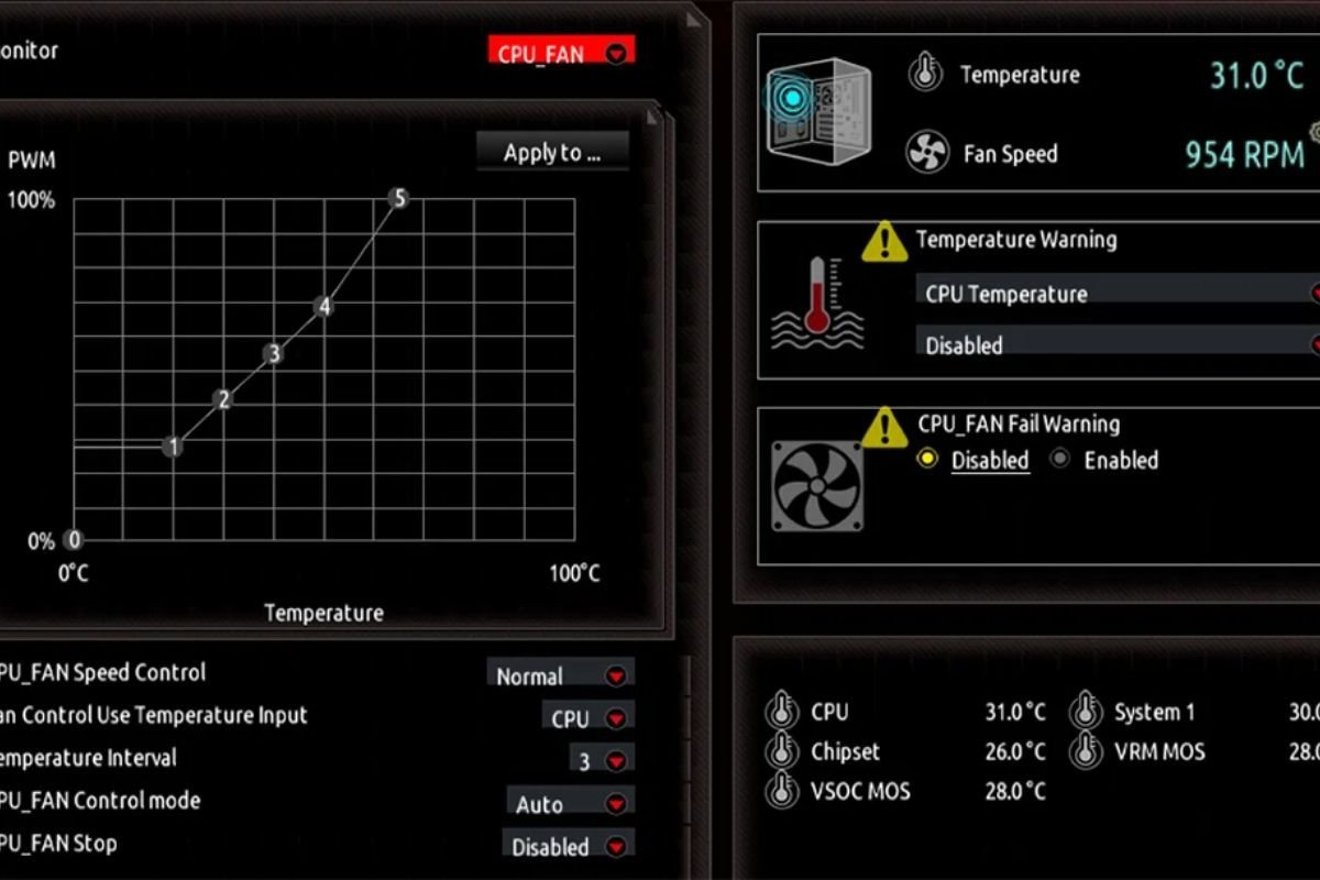 Giao diện BIOS cho phép điều chỉnh cài đặt hệ thống