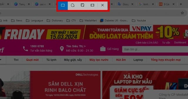 Giao diện các tùy chọn chụp màn hình linh hoạt với tổ hợp Windows Shift S trên Windows 11