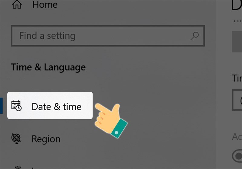 Giao diện cài đặt Date &amp; time trong Windows Settings