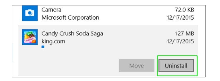 Giao diện cài đặt Windows hiển thị danh sách các ứng dụng để gỡ bỏ bloatware từ nhà sản xuất