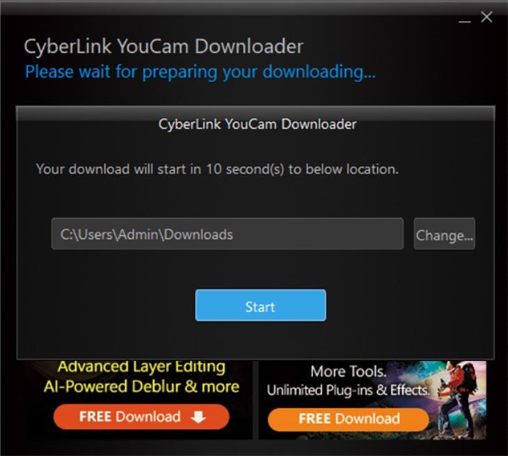 Giao diện chọn thư mục cài đặt phần mềm CyberLink YouCam