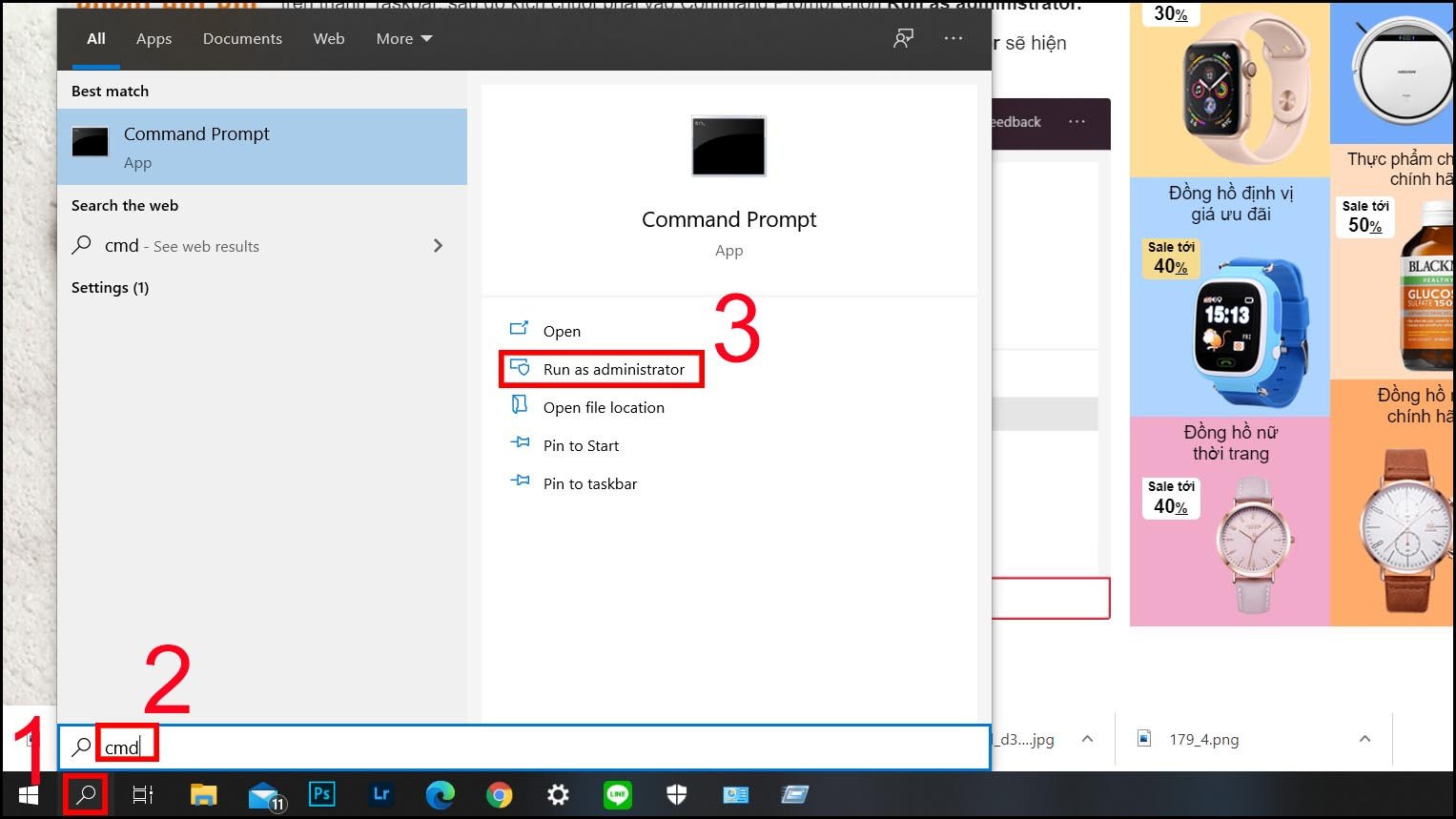 Giao diện Command Prompt để làm mới địa chỉ IP trên laptop