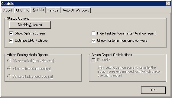 Giao diện Cpuidle Extreme hiển thị thông tin về CPU