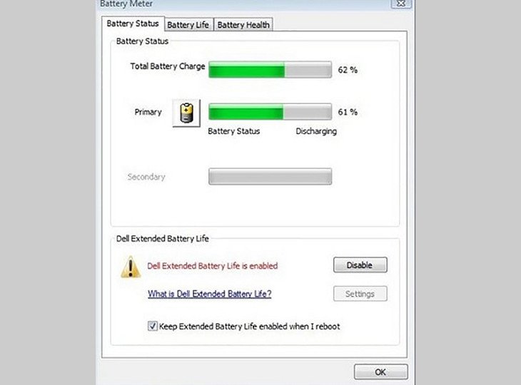 Giao diện Dell Power Manager cho phép cấu hình sạc pin laptop Dell