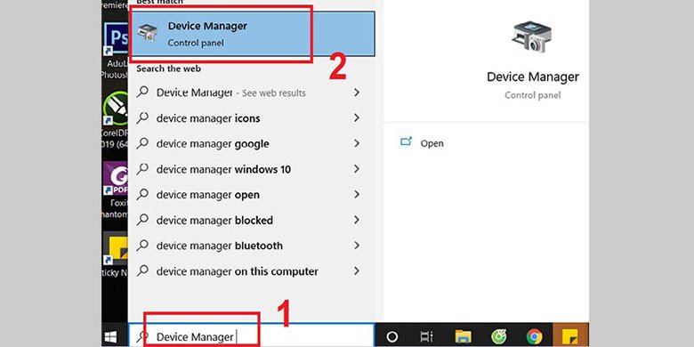 Giao diện Device Manager cho thấy tùy chọn gỡ cài đặt thiết bị bàn phím