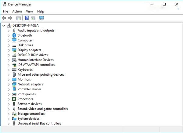 giao diện Device Manager để kiểm tra card mạng không dây