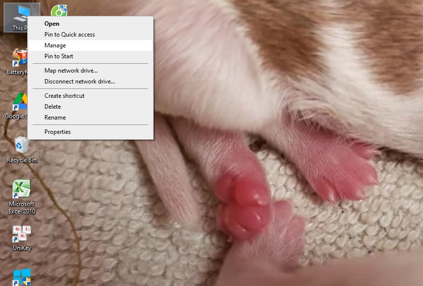 Giao diện Device Manager trên Windows, nơi quản lý các driver thiết bị ngoại vi của laptop.