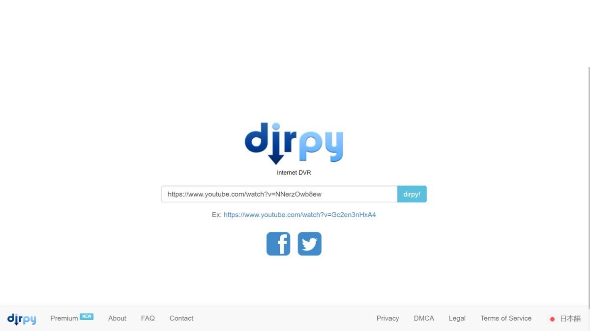 Giao diện Dirpy hỗ trợ tùy chỉnh khi tải MP3 YouTube về laptop