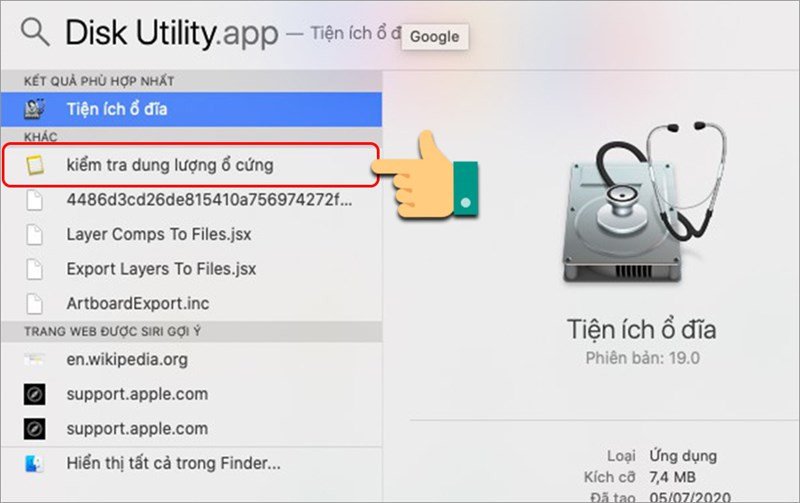 Giao diện Disk Utility hiển thị các ổ đĩa và tùy chọn quản lý