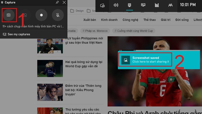 Giao diện Game Bar để chụp màn hình trên máy tính Dell