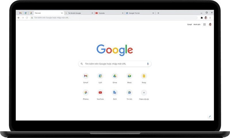 Giao diện Google Chrome sau khi cài đặt thành công trên laptop