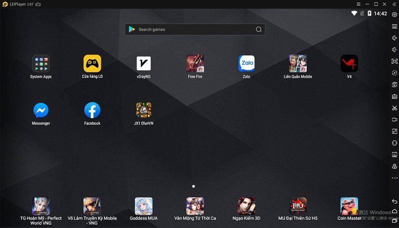 Giao diện LDPlayer chạy game Android trên laptop