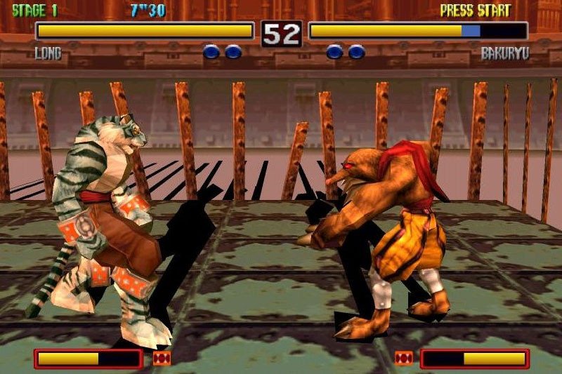 Giao diện lựa chọn nhân vật trong Bloody Roar 2