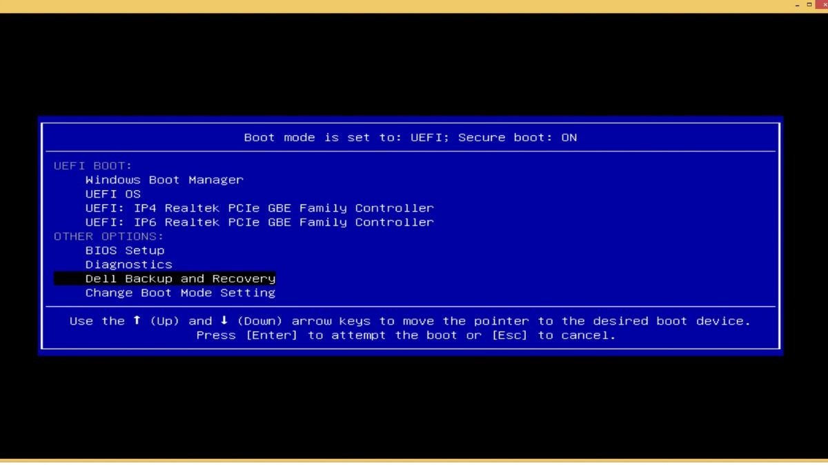 Giao diện lựa chọn Troubleshoot trong phân vùng Recovery của Dell