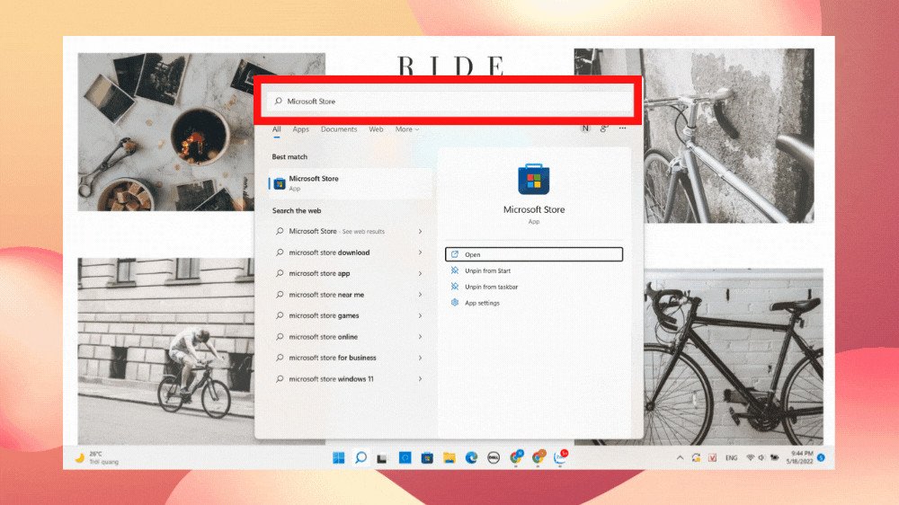 Giao diện Microsoft Store để tìm kiếm và tải Facebook về máy tính laptop Windows