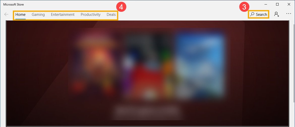 Giao diện Microsoft Store Windows 10 để tìm ứng dụng