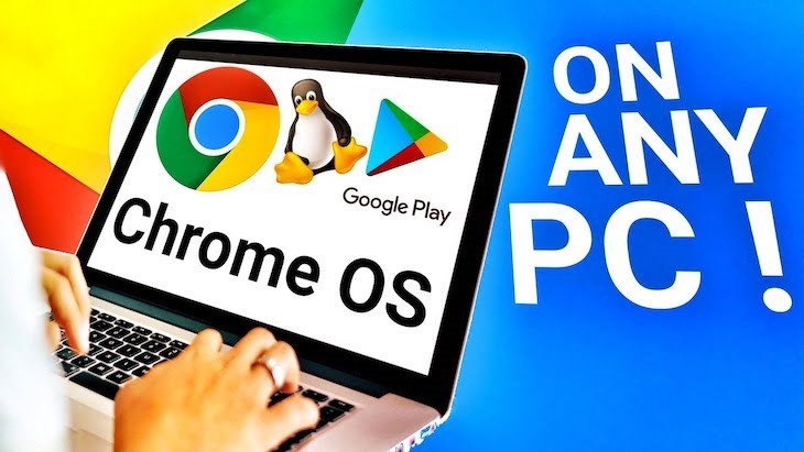 Giao diện người dùng thân thiện của hệ điều hành Chrome OS trên laptop