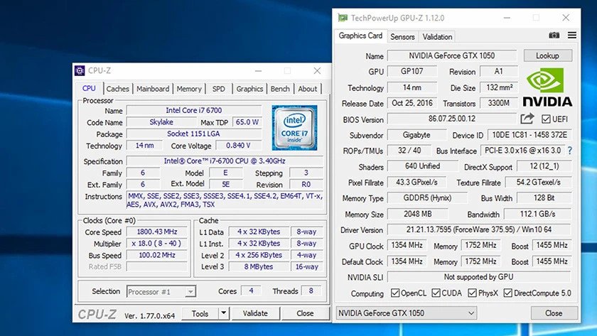 Giao diện phần mềm GPU-Z giúp kiểm tra chi tiết thông số card màn hình laptop