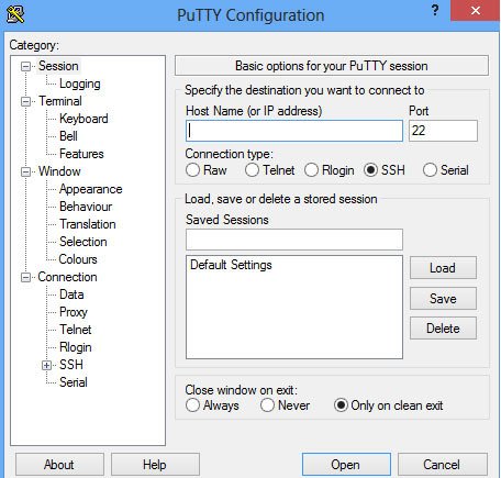 Giao diện phần mềm PuTTY, công cụ hỗ trợ kết nối SSH từ Windows