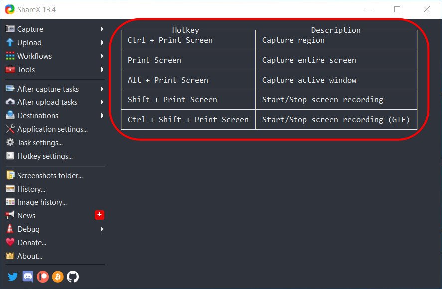 Giao diện phần mềm ShareX