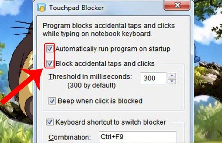Giao diện phần mềm Touchpad Blocker hỗ trợ tắt touchpad