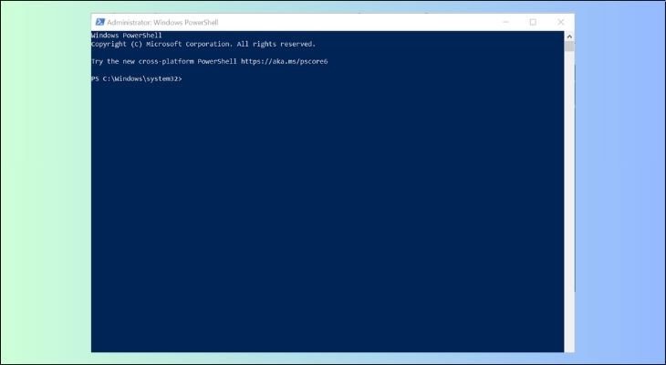 Giao diện PowerShell để nhập các lệnh kiểm tra phần cứng