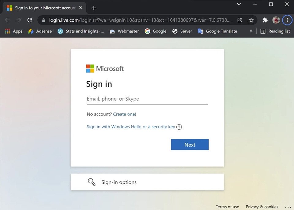Giao diện quản lý thiết bị Microsoft để tìm laptop Windows 11