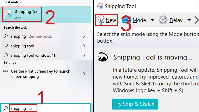 Giao diện Snipping Tool để chụp màn hình máy tính Win 7