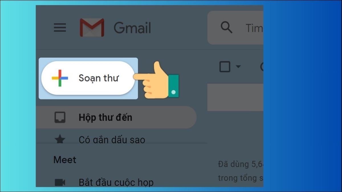 Giao diện soạn thư email để đính kèm và gửi file dung lượng nhỏ