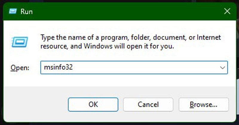 Giao diện System Information (msinfo32) trên Windows 11 hiển thị tổng quan các thông số cấu hình phần cứng và hệ thống.