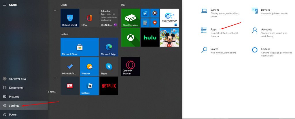 Giao diện tìm kiếm ứng dụng Connect