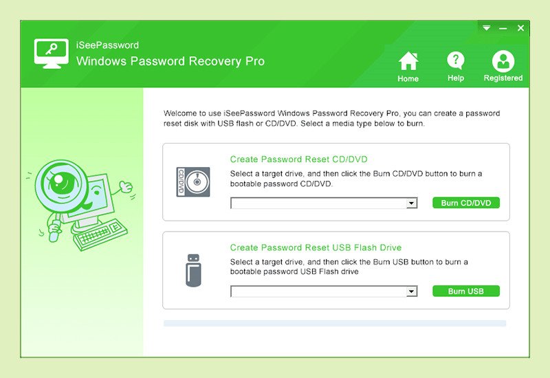 Giao diện trực quan của iSeePassword, ứng dụng giúp khôi phục mật khẩu laptop nhanh chóng