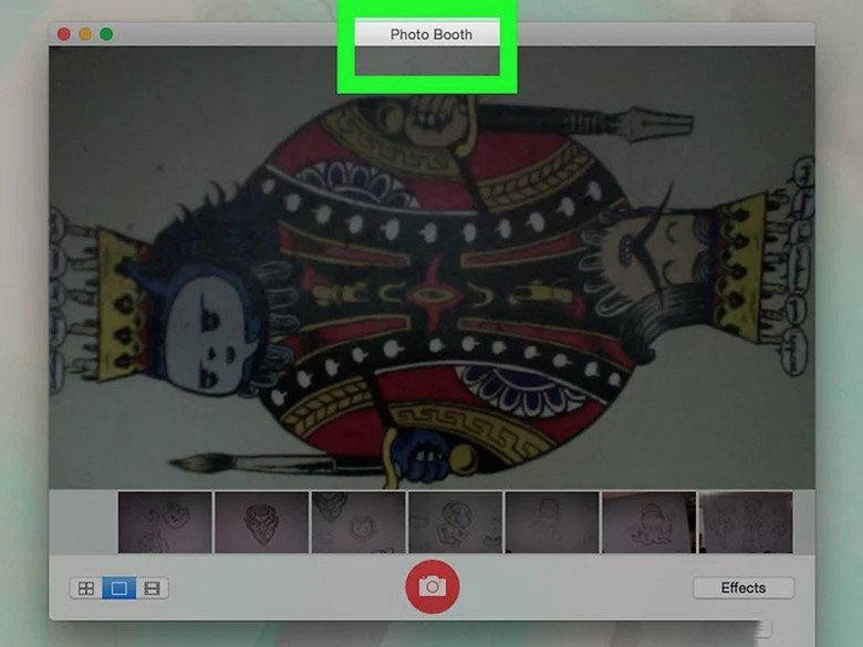 Giao diện ứng dụng Photo Booth trên Macbook sẵn sàng cho buổi chụp ảnh