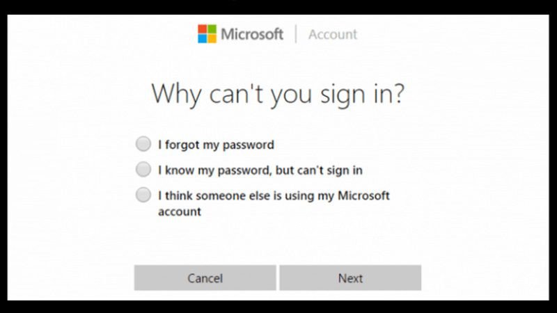 Giao diện web của Microsoft Account để đổi mật khẩu laptop Dell từ xa