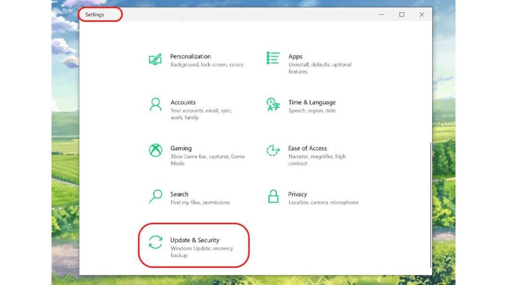Giao diện Windows 10 Settings hiển thị tùy chọn Recovery để reset laptop Dell