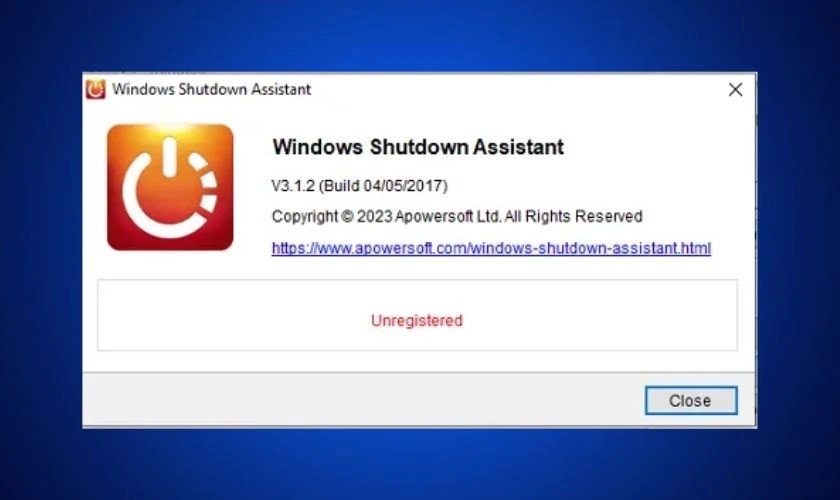Giao diện Windows Shutdown Assistant để lập lịch tắt máy laptop hiệu quả