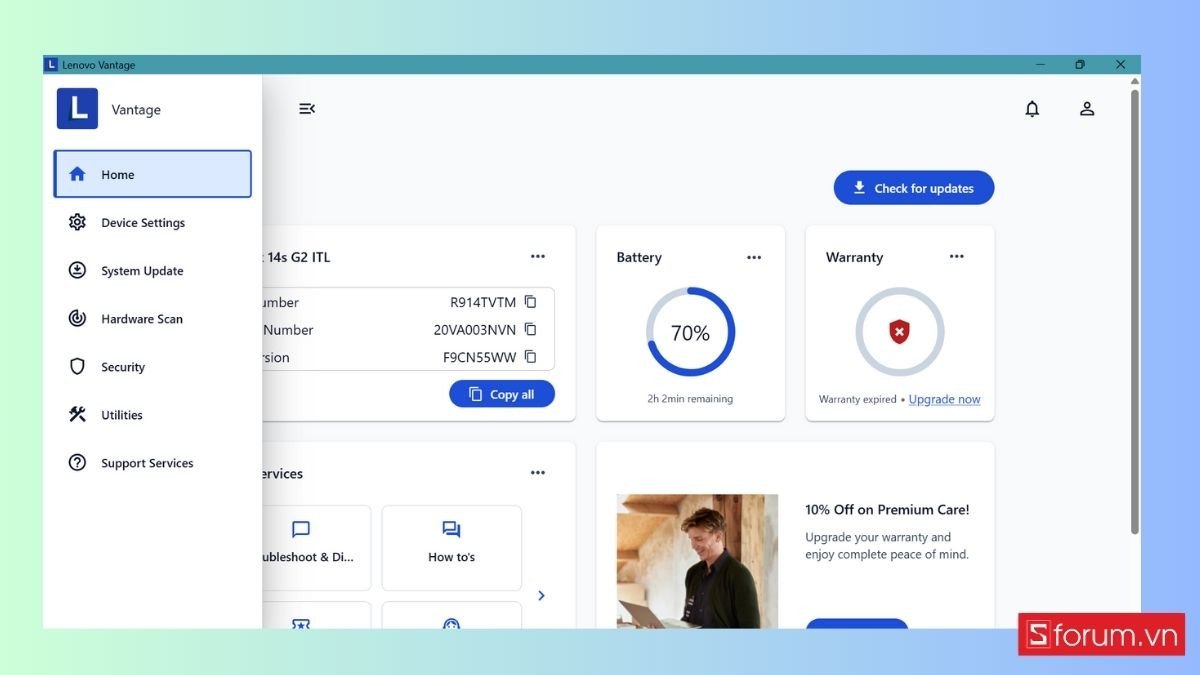 Giới hạn sạc pin laptop Win 11 hãng Lenovo bước 1