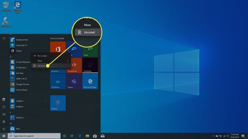 Gỡ bỏ ứng dụng không dùng để khắc phục laptop bị đơ