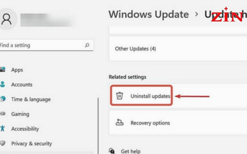 Gỡ cài đặt bản cập nhật Windows để thoát khởi restarting trên laptop