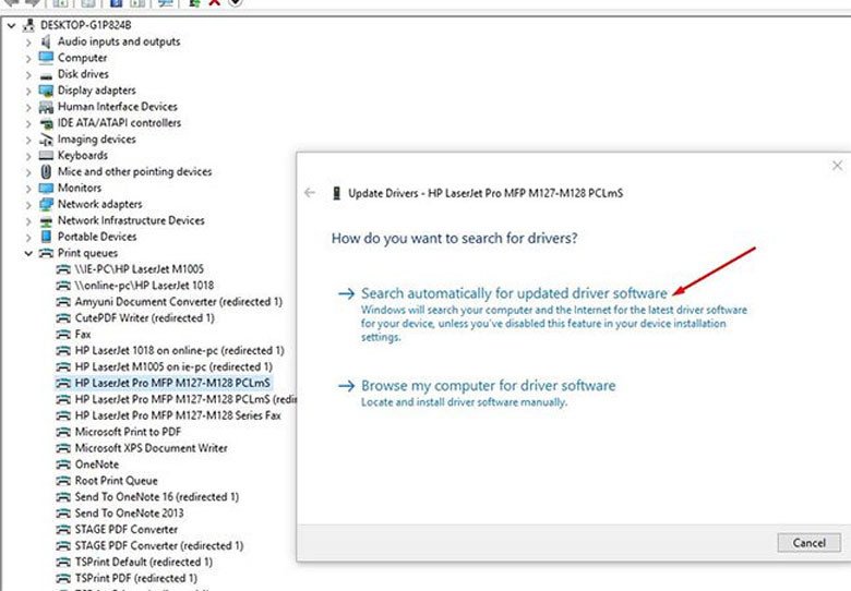 Gỡ cài đặt driver máy in cũ để khắc phục lỗi cắm máy in vào laptop không nhận