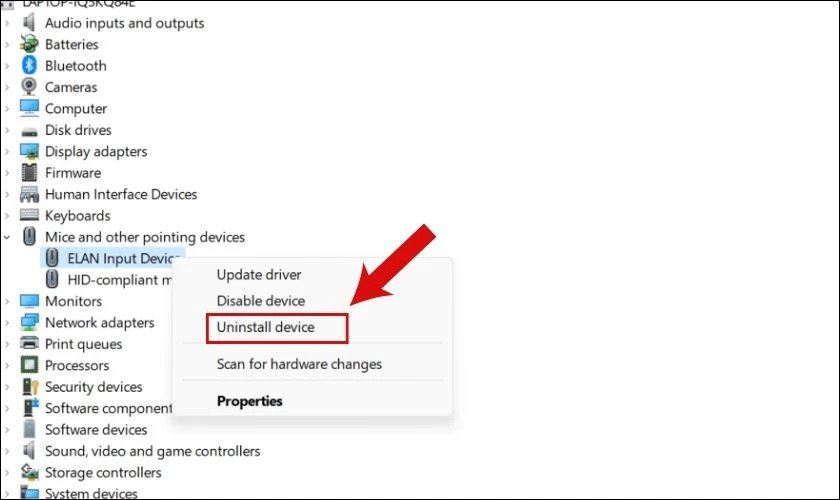 Gỡ cài đặt Driver Touchpad để sửa lỗi chuột laptop Asus bị đơ