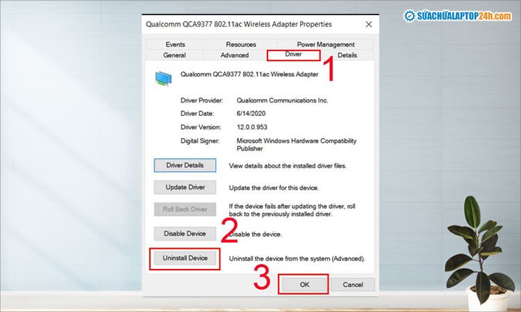 Gỡ cài đặt thiết bị để cài đặt lại driver wifi