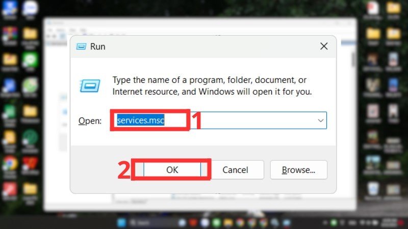 Gõ services.msc để quản lý dịch vụ hệ thống khi con trỏ chuột biến mất