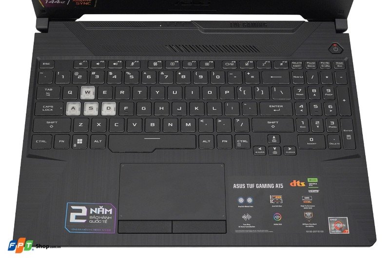 Góc nhìn chi tiết laptop ASUS TUF Gaming A15 FA506NCR-HN047W