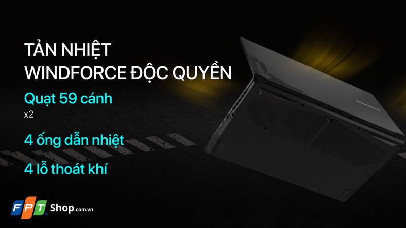 Hệ thống tản nhiệt Windforce của Gigabyte G5 KF5-53VN353SH