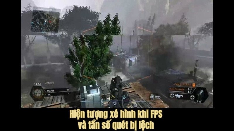 Hiện tượng xé hình khi FPS cao hơn tần số quét