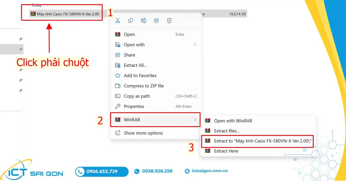 Hình ảnh giải nén phần mềm tải máy tính Casio FX-580VN X