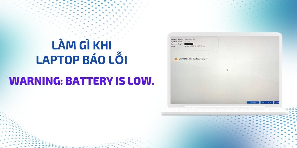 Hình ảnh minh họa cảnh báo lỗi battery is low laptop trên màn hình