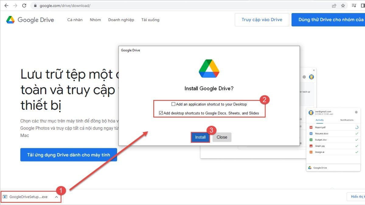 Hình ảnh minh họa sao lưu dữ liệu laptop Dell lên Google Drive đám mây