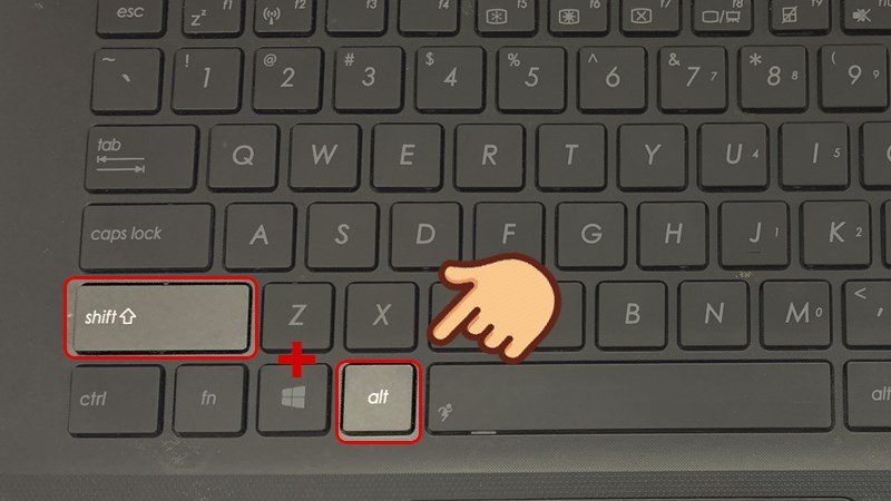 Hình ảnh minh họa tổ hợp phím Alt và Shift để chuyển đổi ngôn ngữ bàn phím khi gõ số